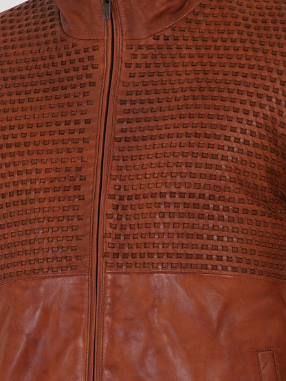 Men's Premium Leather Zipper Jacket MX 07