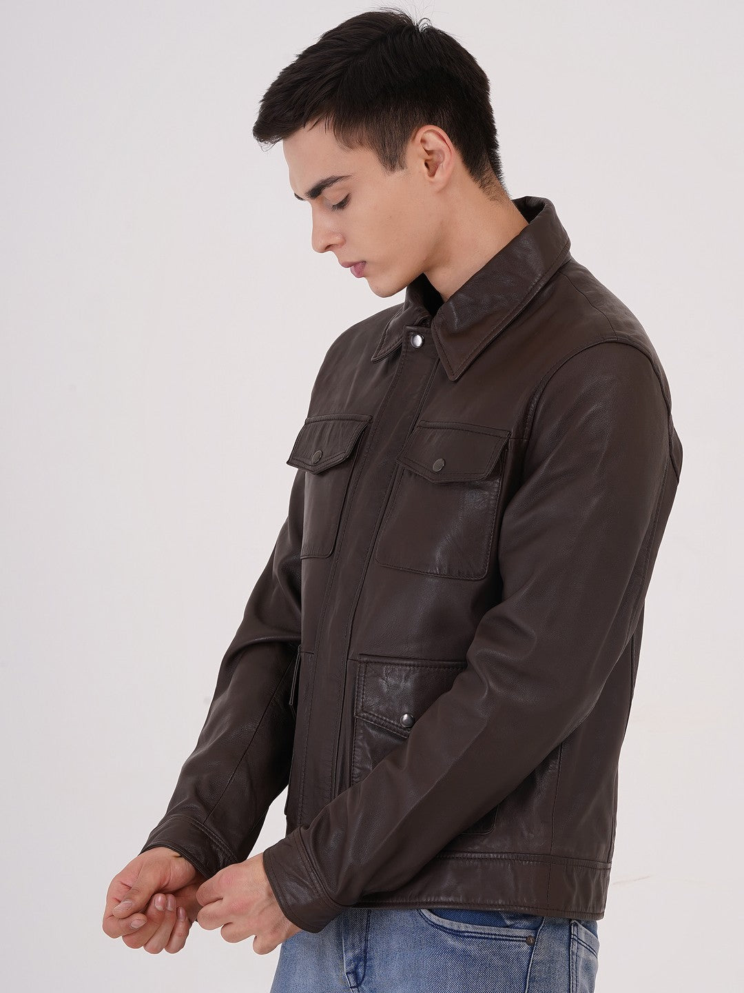 Mens Jacket Quality Lamb Washed Color Black Accessories Gun Metal | MX 111