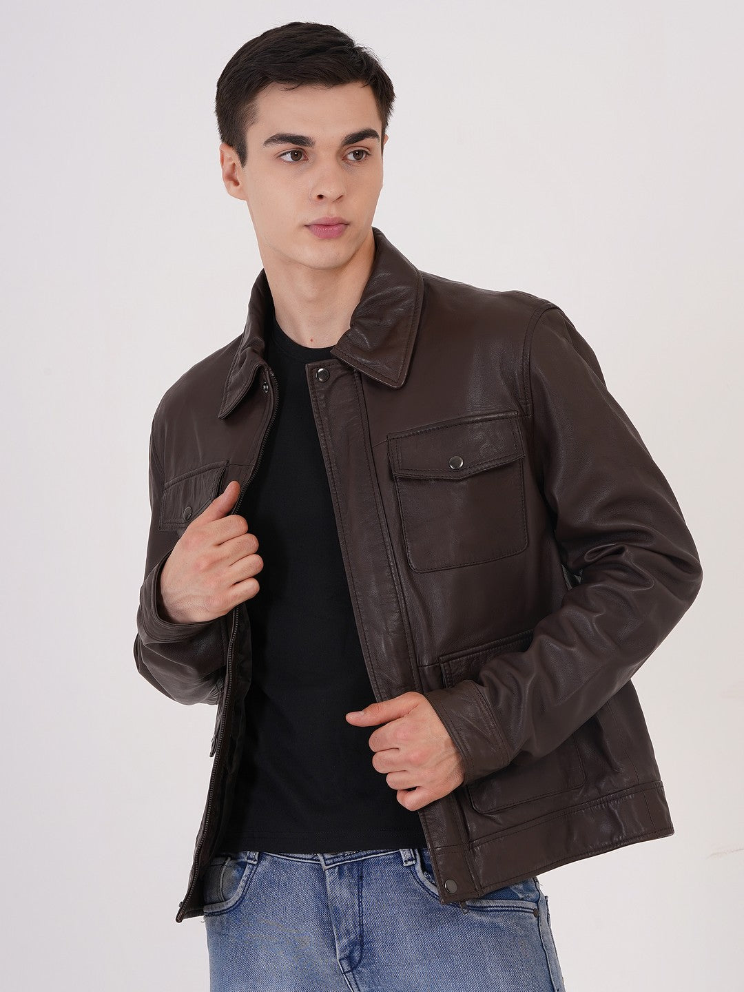 Mens Jacket Quality Lamb Washed Color Black Accessories Gun Metal | MX 111