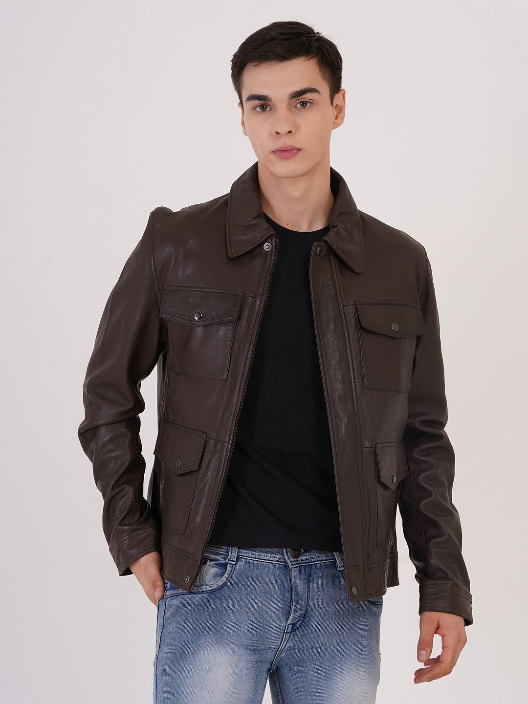 Mens Jacket Quality Lamb Washed Color Black Accessories Gun Metal | MX 111