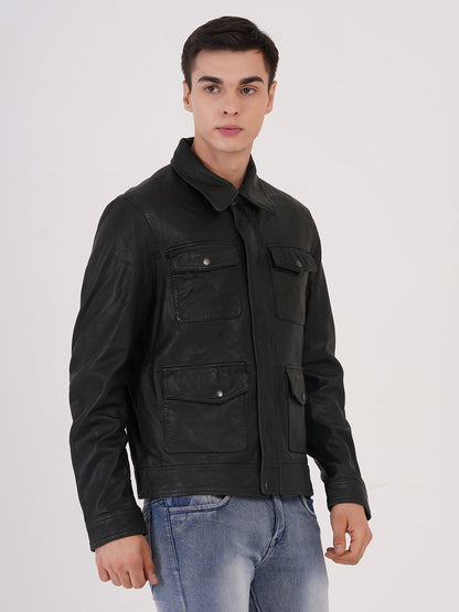Mens Jacket Quality Lamb Washed Color Black Accessories Gun Metal | MX 111