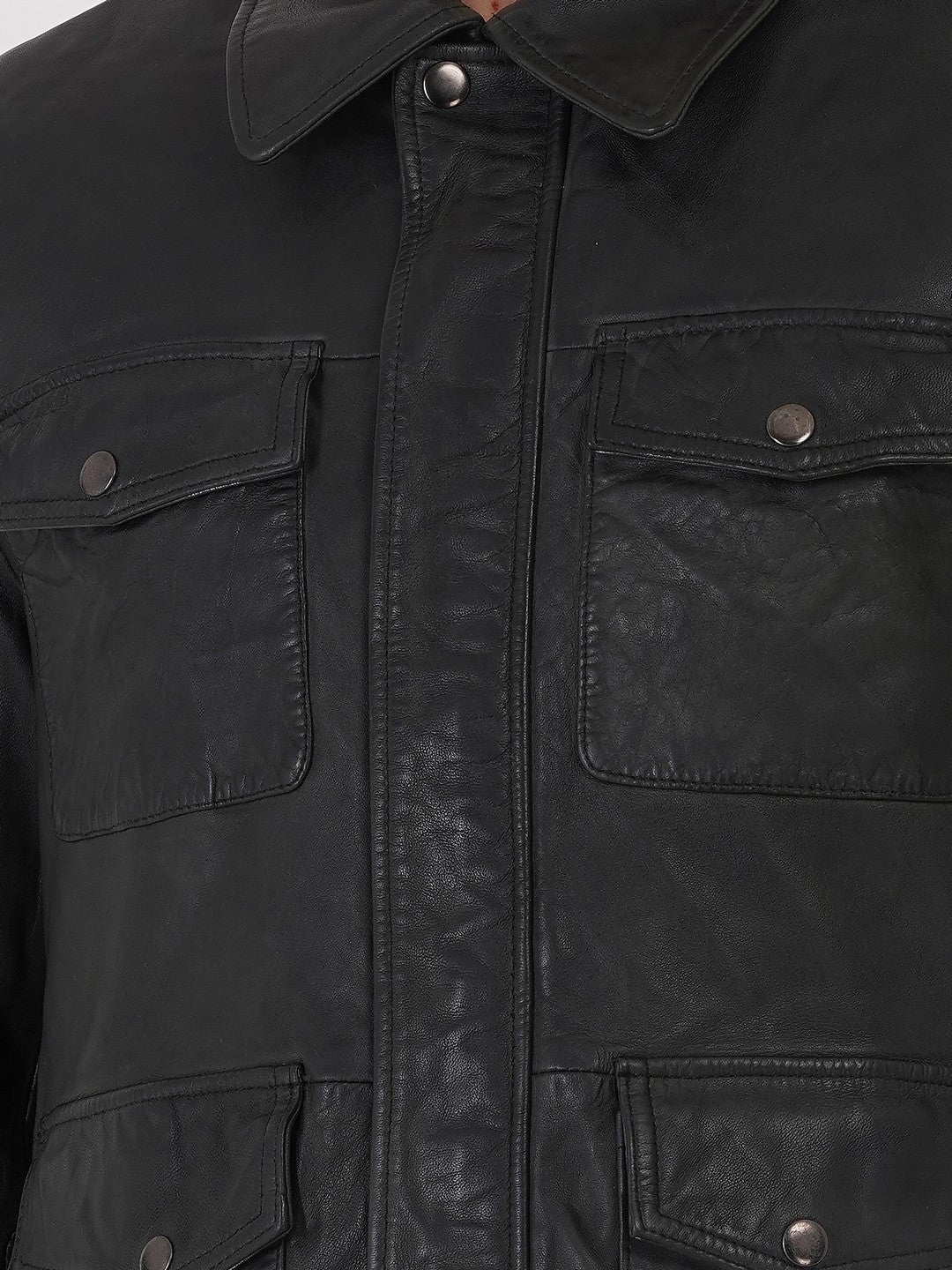 Mens Jacket Quality Lamb Washed Color Black Accessories Gun Metal | MX 111