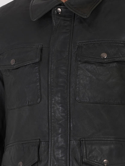 Mens Jacket Quality Lamb Washed Color Black Accessories Gun Metal | MX 111