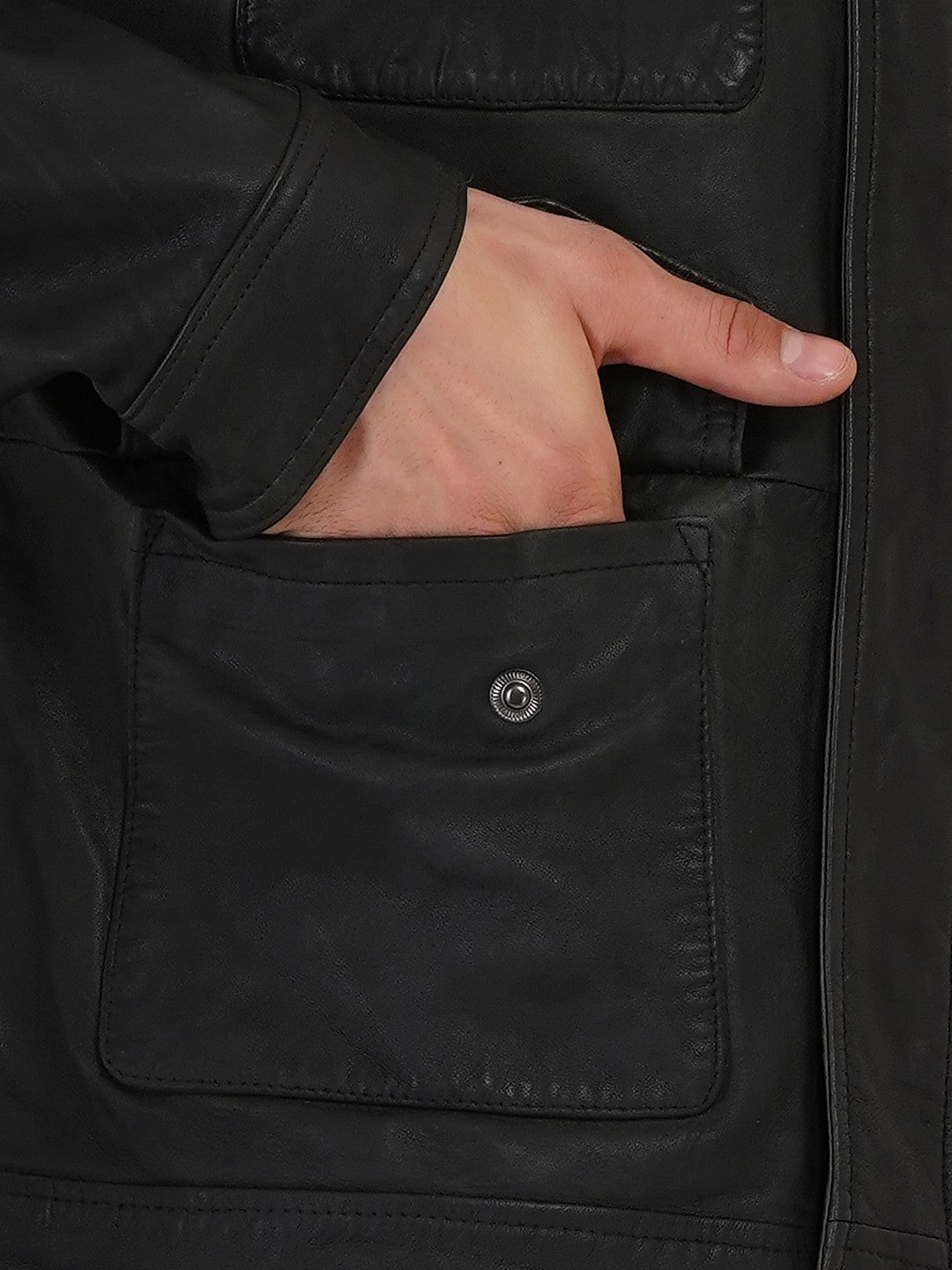 Mens Jacket Quality Lamb Washed Color Black Accessories Gun Metal | MX 111