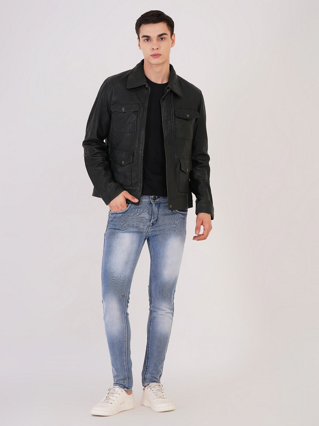 Mens Jacket Quality Lamb Washed Color Black Accessories Gun Metal | MX 111