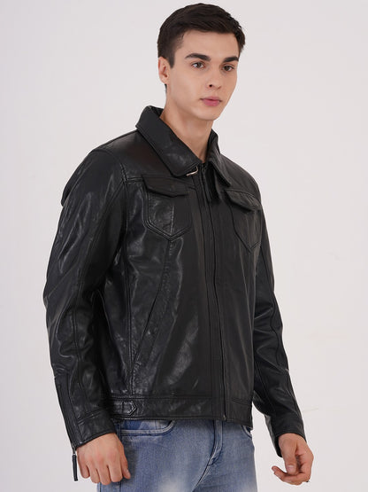 100% HEAVY WASHED SILVY COLLAR JACKET - | MX92