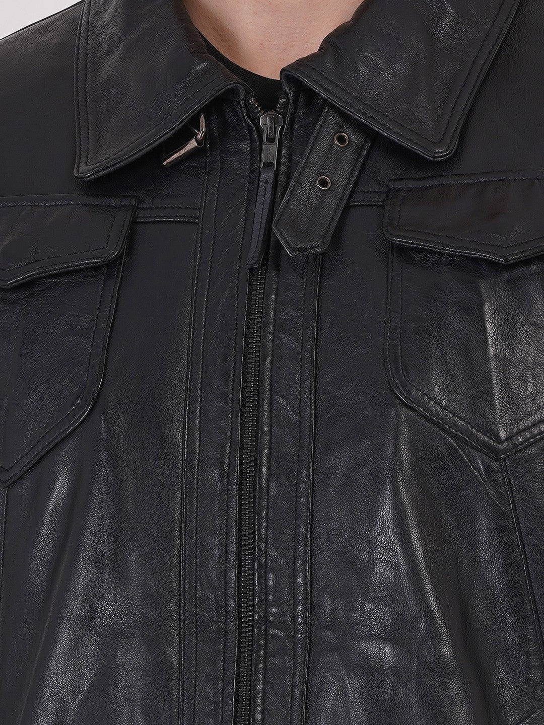 100% HEAVY WASHED SILVY COLLAR JACKET - | MX92