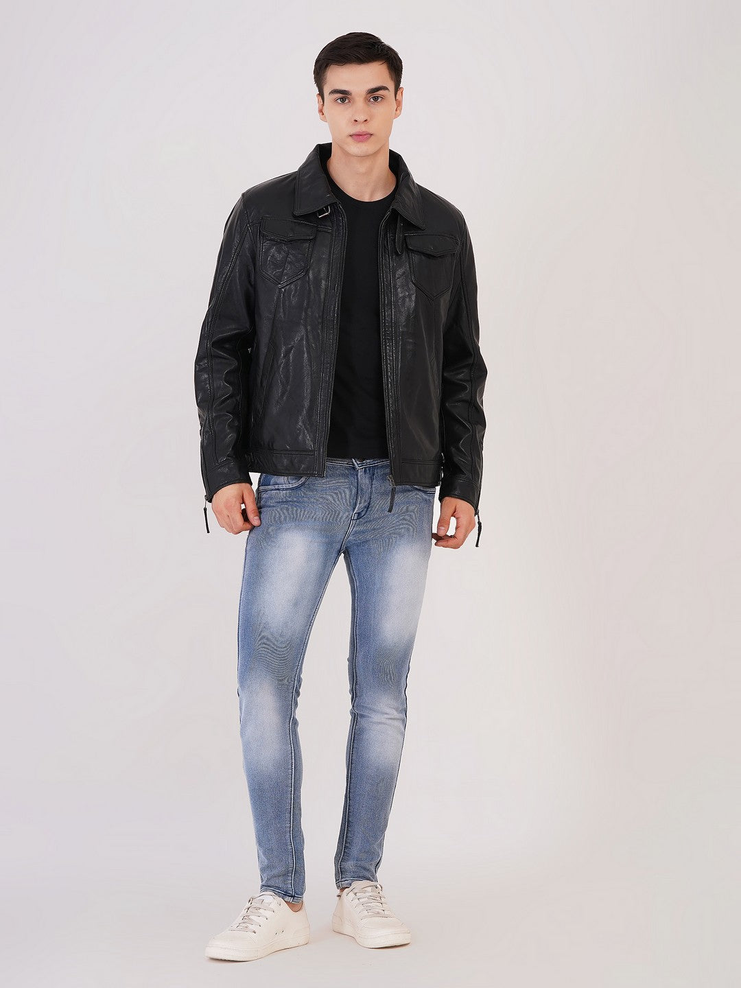 100% HEAVY WASHED SILVY COLLAR JACKET - | MX92