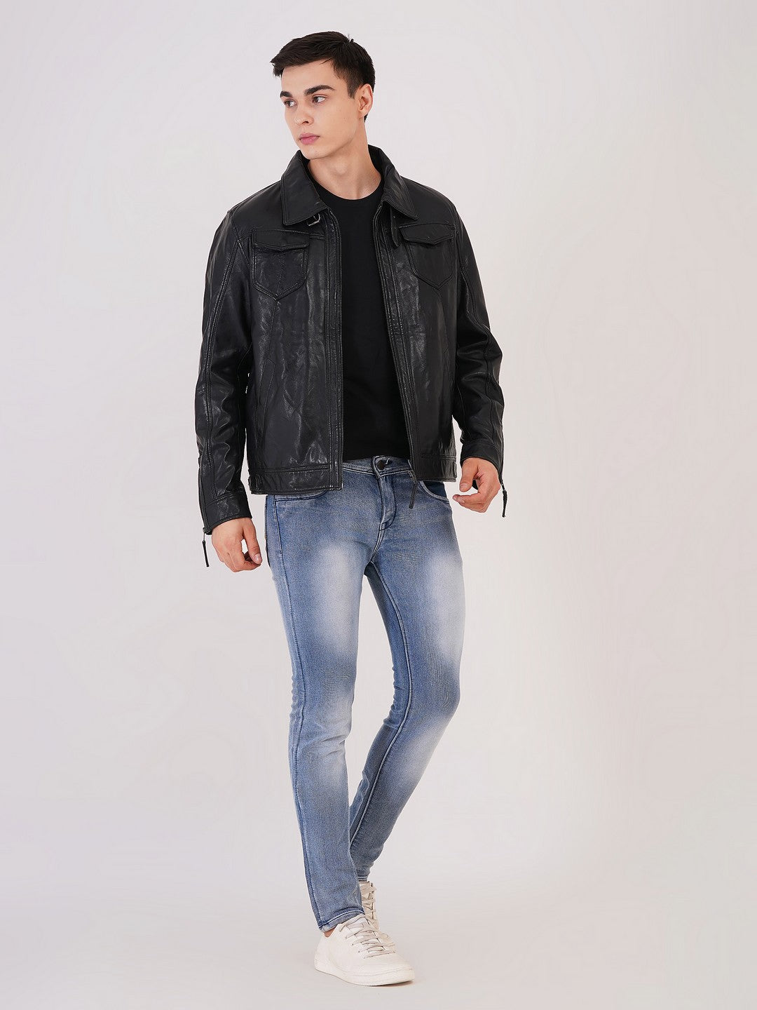 100% HEAVY WASHED SILVY COLLAR JACKET - | MX92