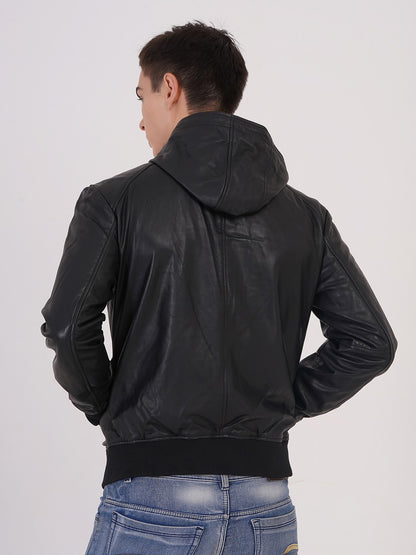 100 % Leather Hooded Jackets | MX 36