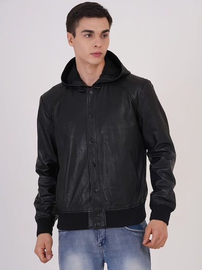 100 % Leather Hooded Jackets | MX 36
