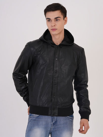 100 % Leather Hooded Jackets | MX 36