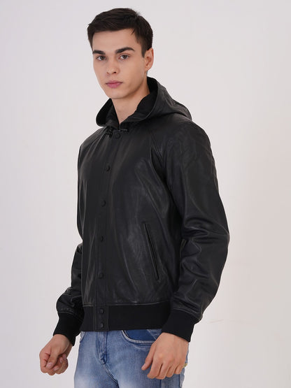 100 % Leather Hooded Jackets | MX 36