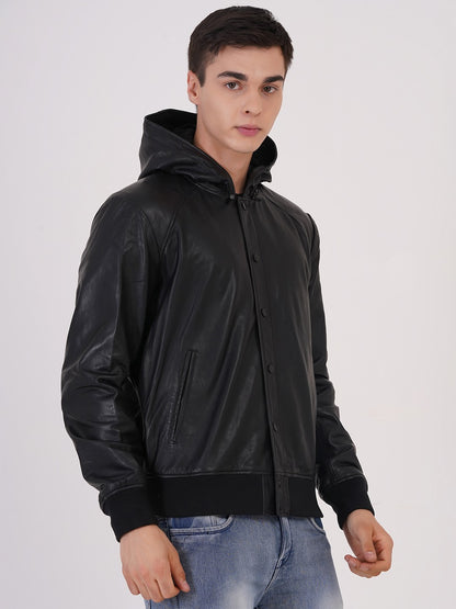 100 % Leather Hooded Jackets | MX 36