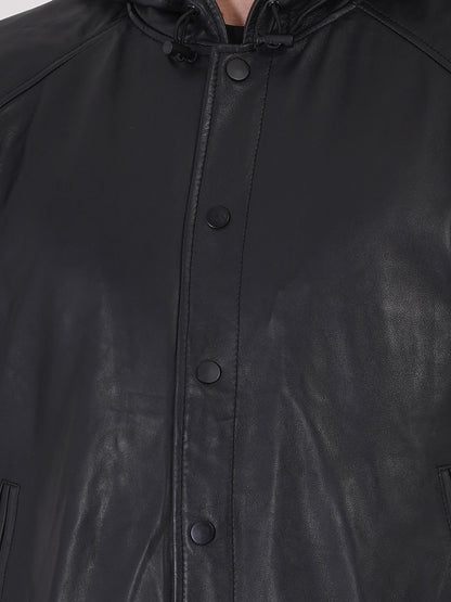100 % Leather Hooded Jackets | MX 36