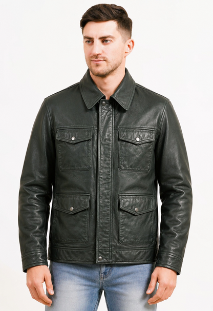 Mens Jacket Quality Lamb Washed Color Black Accessories Gun Metal | MX 111