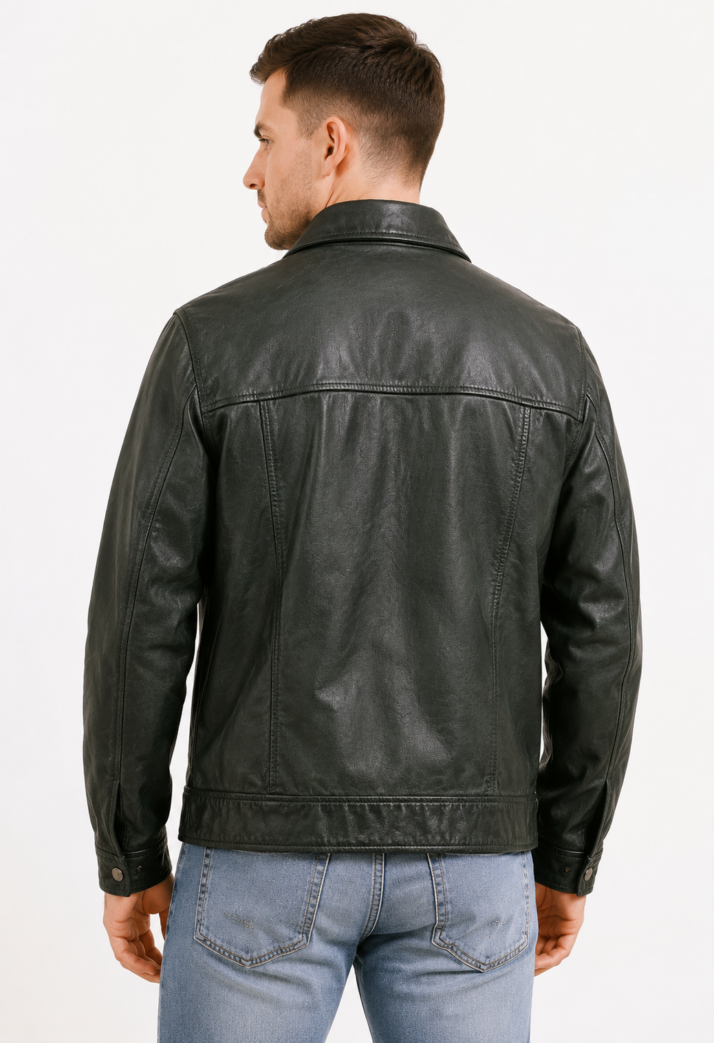 Mens Jacket Quality Lamb Washed Color Black Accessories Gun Metal | MX 111