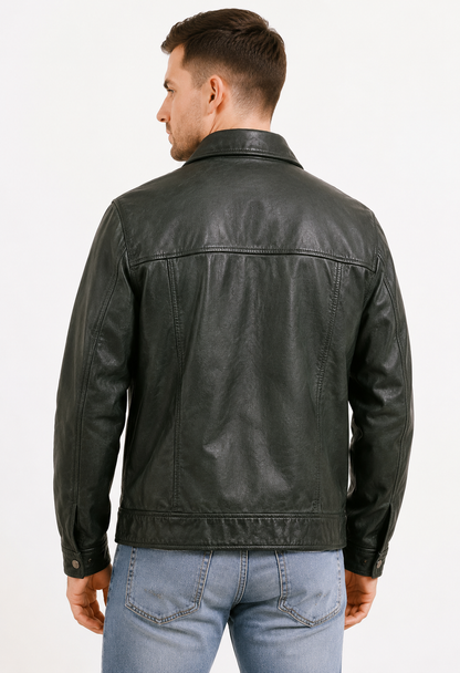 Mens Jacket Quality Lamb Washed Color Black Accessories Gun Metal | MX 111
