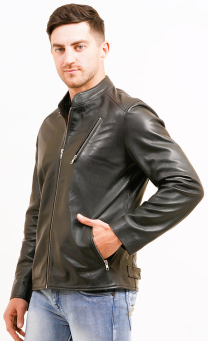 100% LEATHER WITH DETACHABLE HOOD JACEKT MX 45