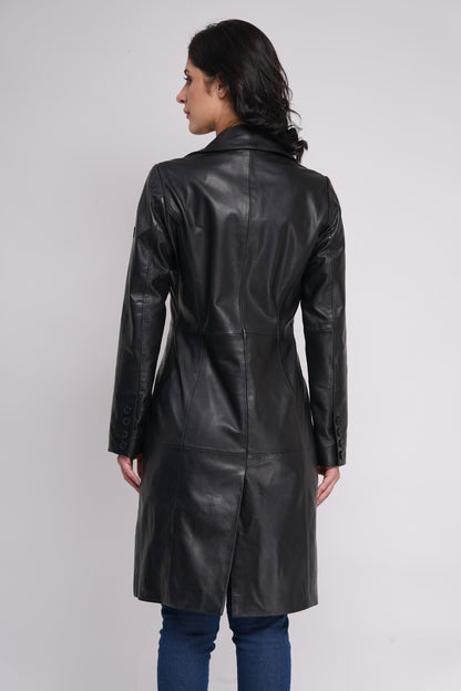 100% Leather Trench Coat (WX 130)