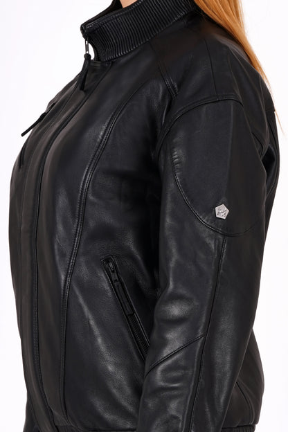 100% Leather Oversized LYCRA Bombor Jacket | WX100
