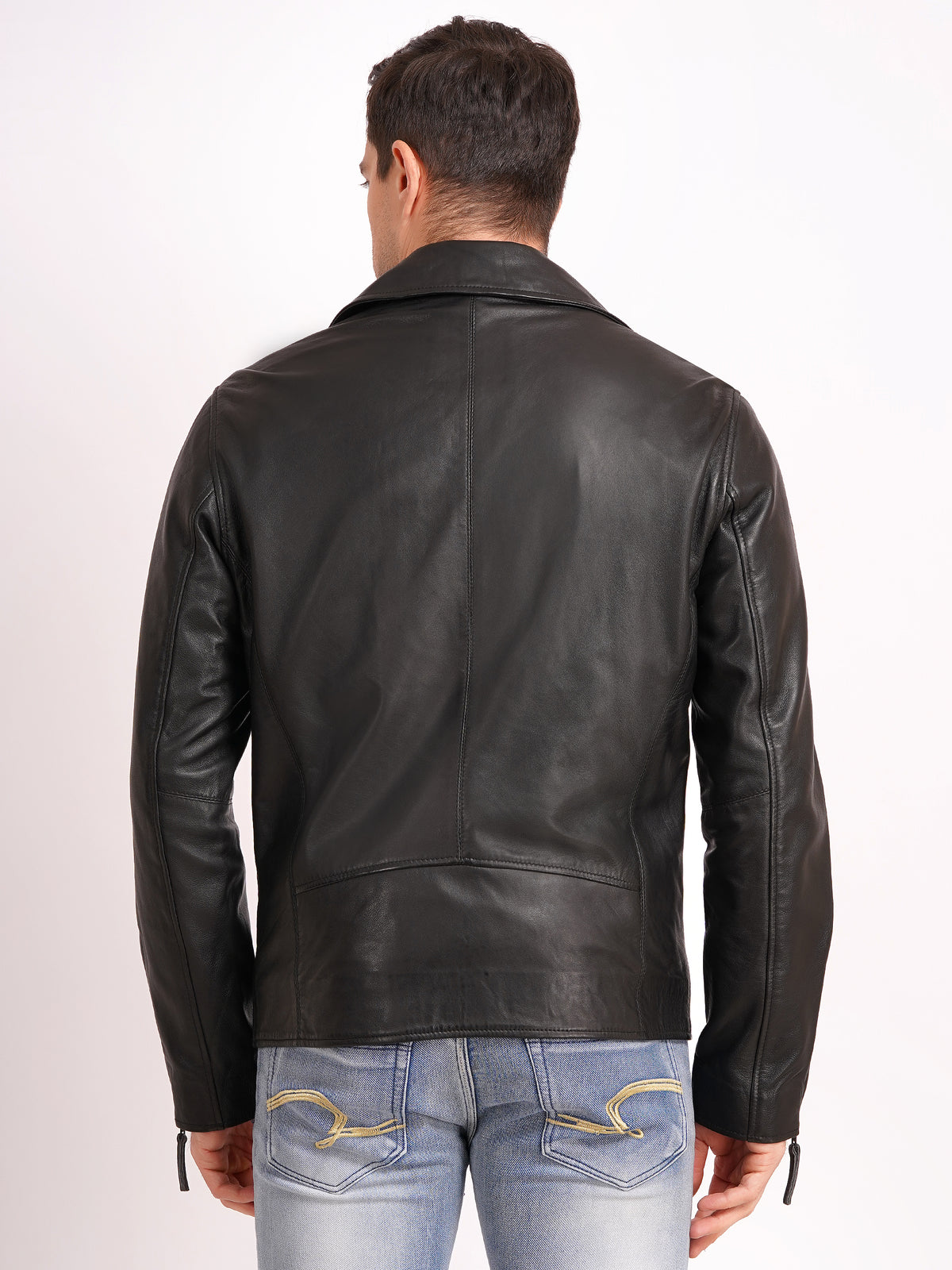 100% LEATHER MOTORCYCLE FLAP PACKET BIKER (BLACK ACCESSORIES) MX 52