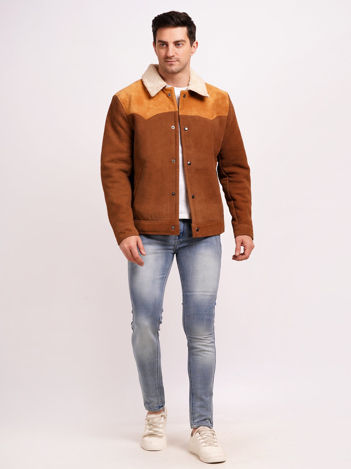 GOAT SUEDE MALBO JACKET TAN BROWN | MX 01