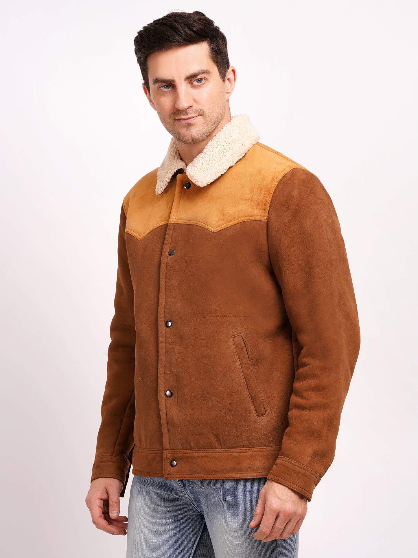 GOAT SUEDE MALBO JACKET TAN BROWN | MX 01