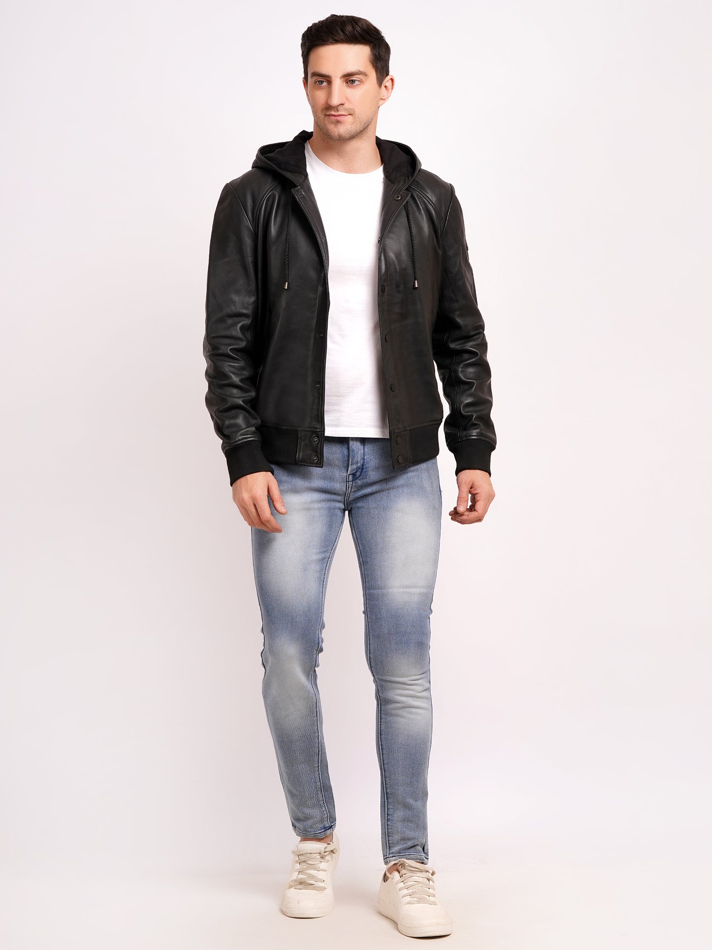 100 % Leather Hooded Jackets | MX36