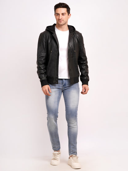 100 % Leather Hooded Jackets | MX36