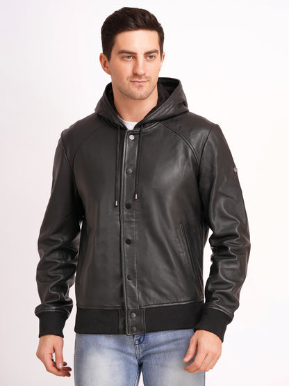 100 % Leather Hooded Jackets | MX36