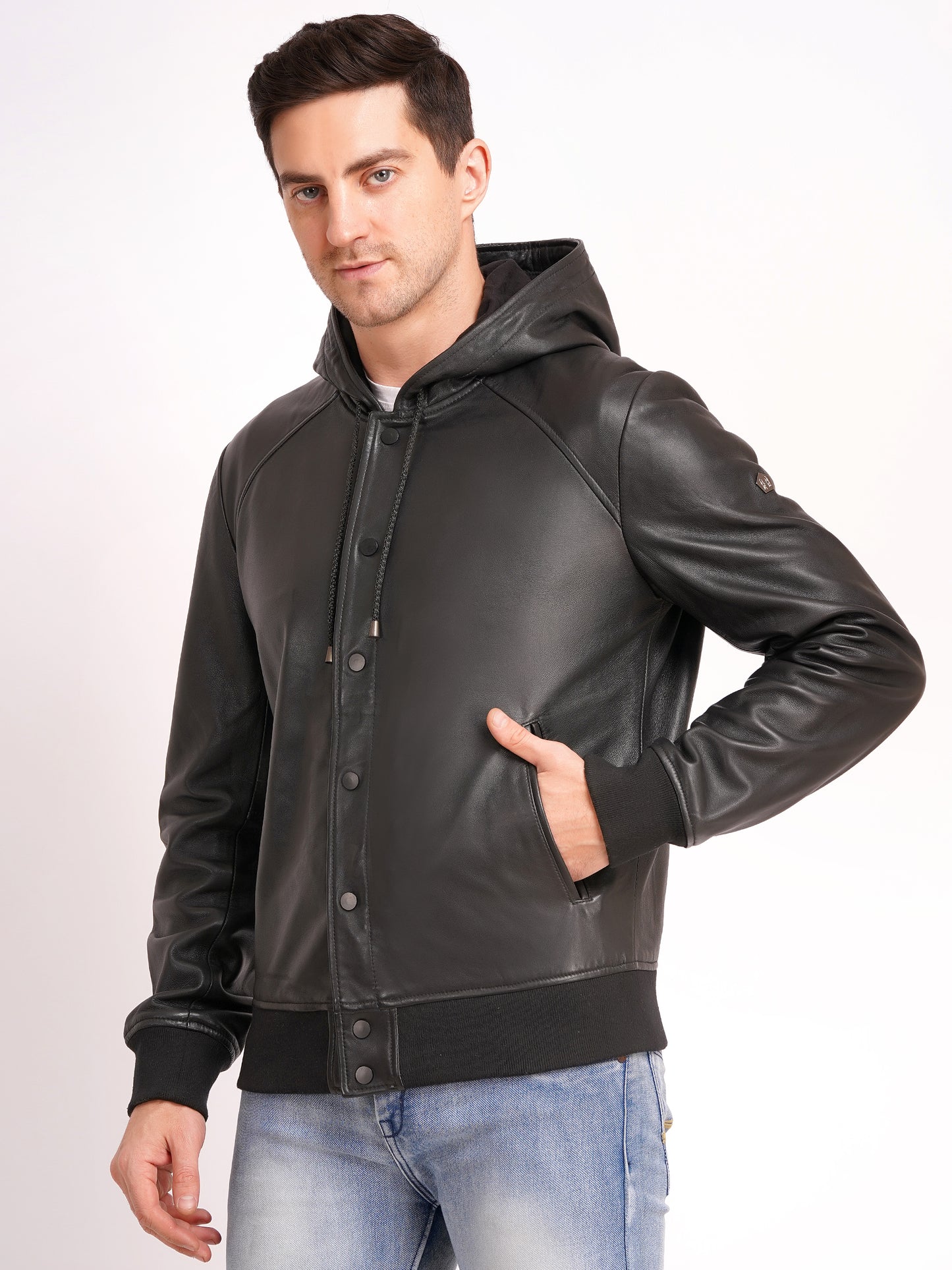 100 % Leather Hooded Jackets | MX36