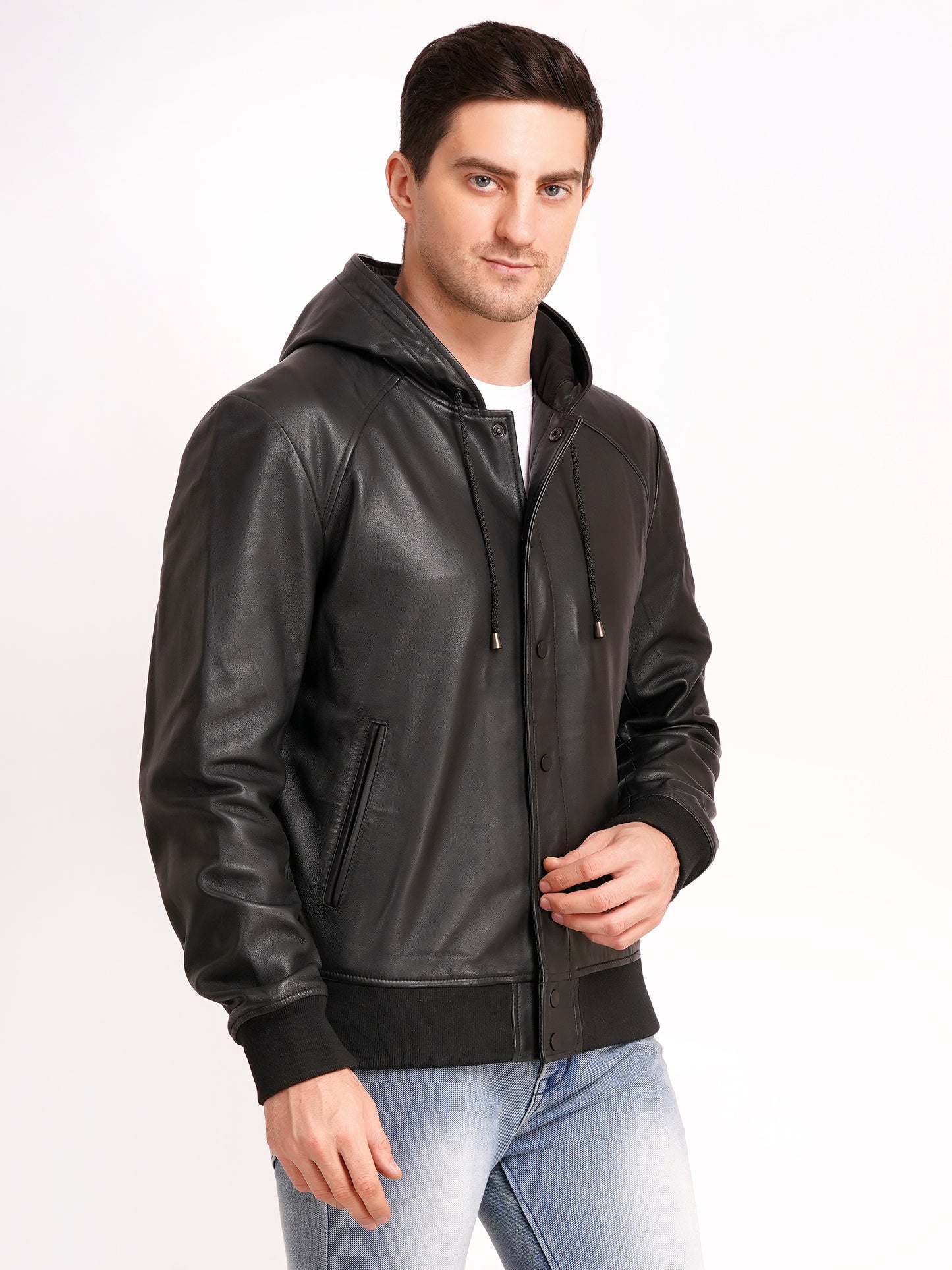 100 % Leather Hooded Jackets | MX36
