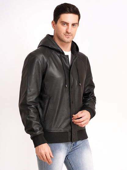 100 % Leather Hooded Jackets | MX36