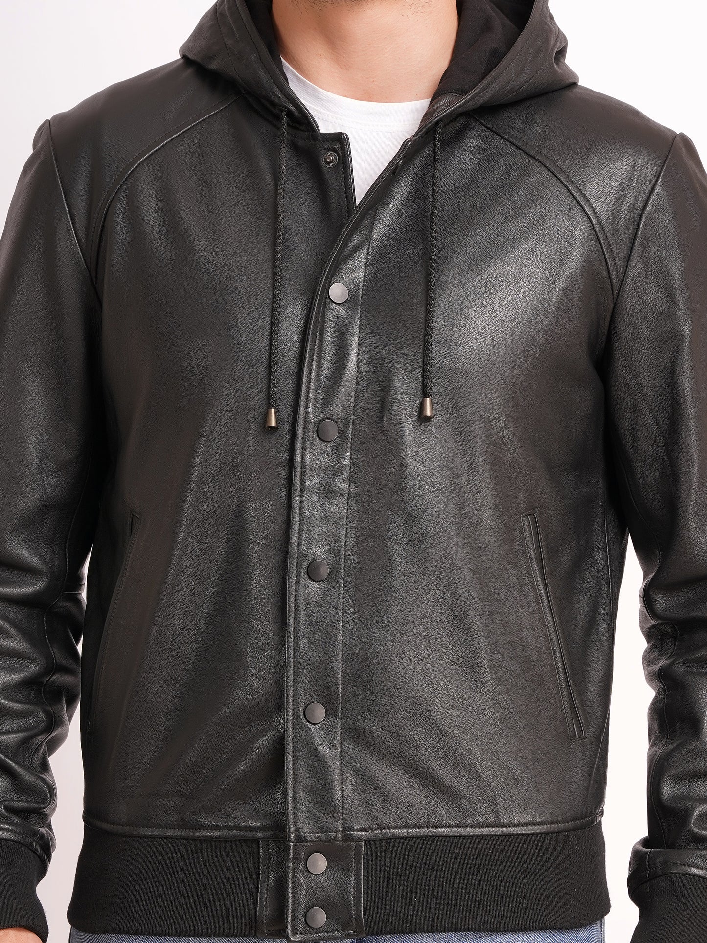 100 % Leather Hooded Jackets | MX36