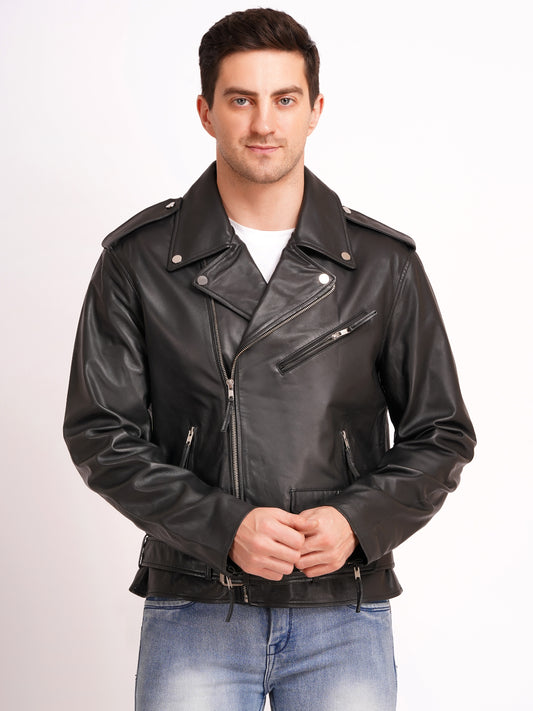 100% LEATHER ICONIC BIKER JACKET MX 39