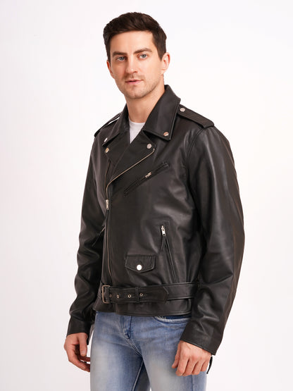 100% LEATHER ICONIC BIKER JACKET MX 39