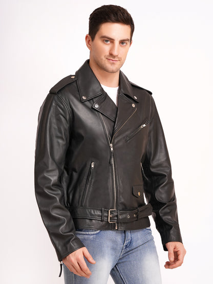 100% LEATHER ICONIC BIKER JACKET MX 39