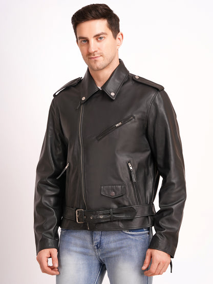 100% LEATHER ICONIC BIKER JACKET MX 39