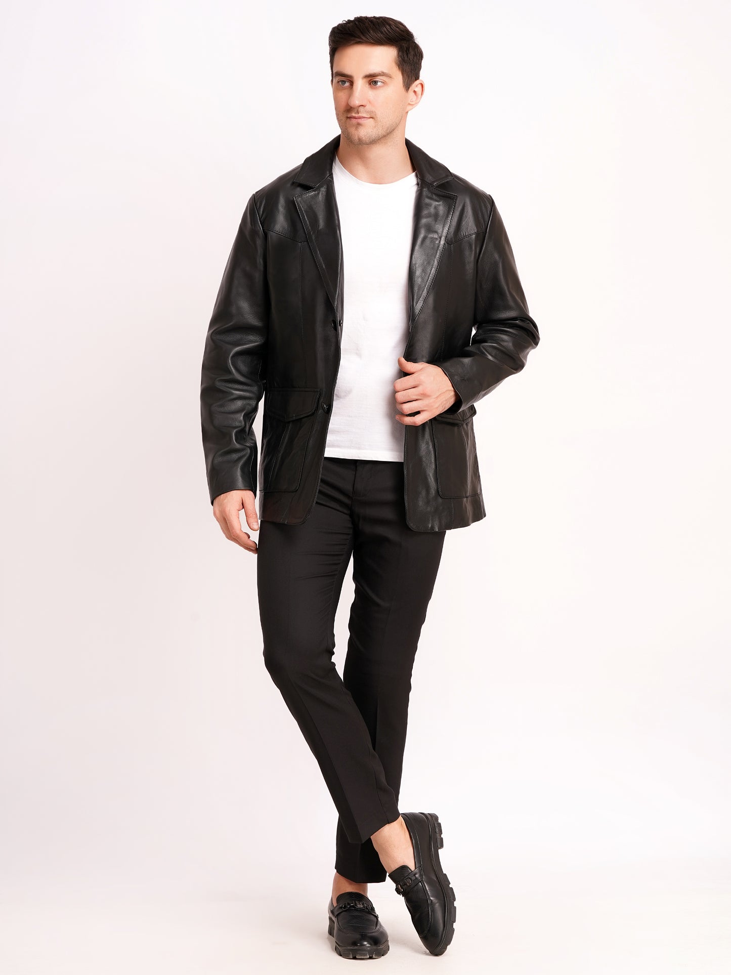 100% Leather Mens Normal Blazer | MX 4