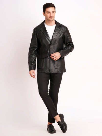 100% Leather Mens Normal Blazer | MX 4