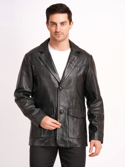 100% Leather Mens Normal Blazer | MX 4