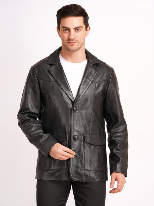 100% Leather Mens Normal Blazer | MX 4