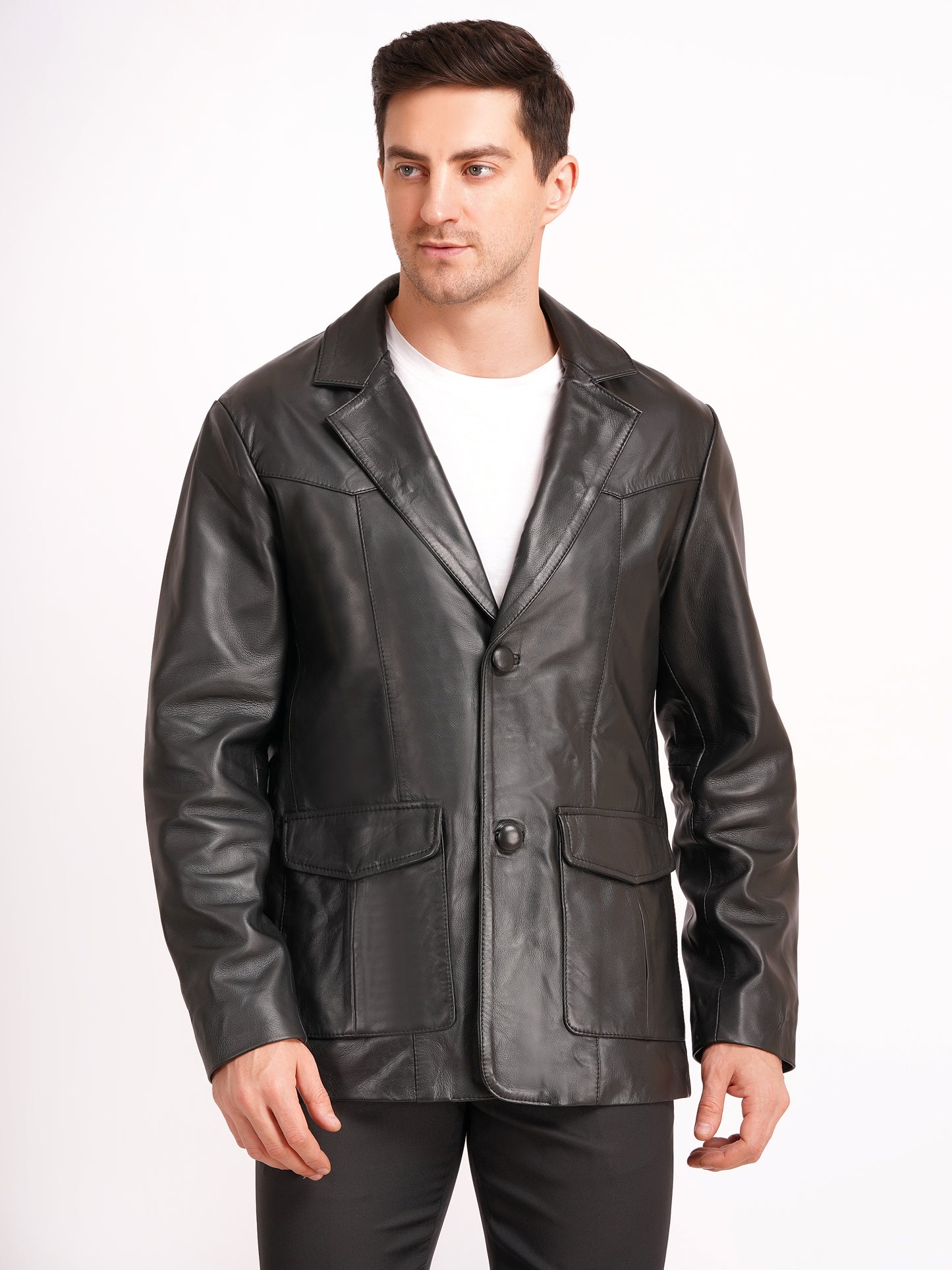100% Leather Mens Normal Blazer | MX 4