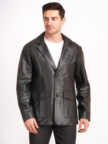 100% Leather Mens Normal Blazer | MX 4