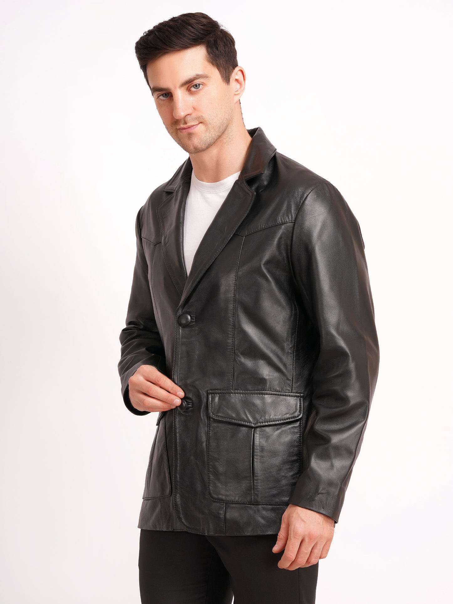 100% Leather Mens Normal Blazer | MX 4