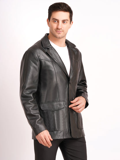 100% Leather Mens Normal Blazer | MX 4
