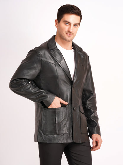 100% Leather Mens Normal Blazer | MX 4