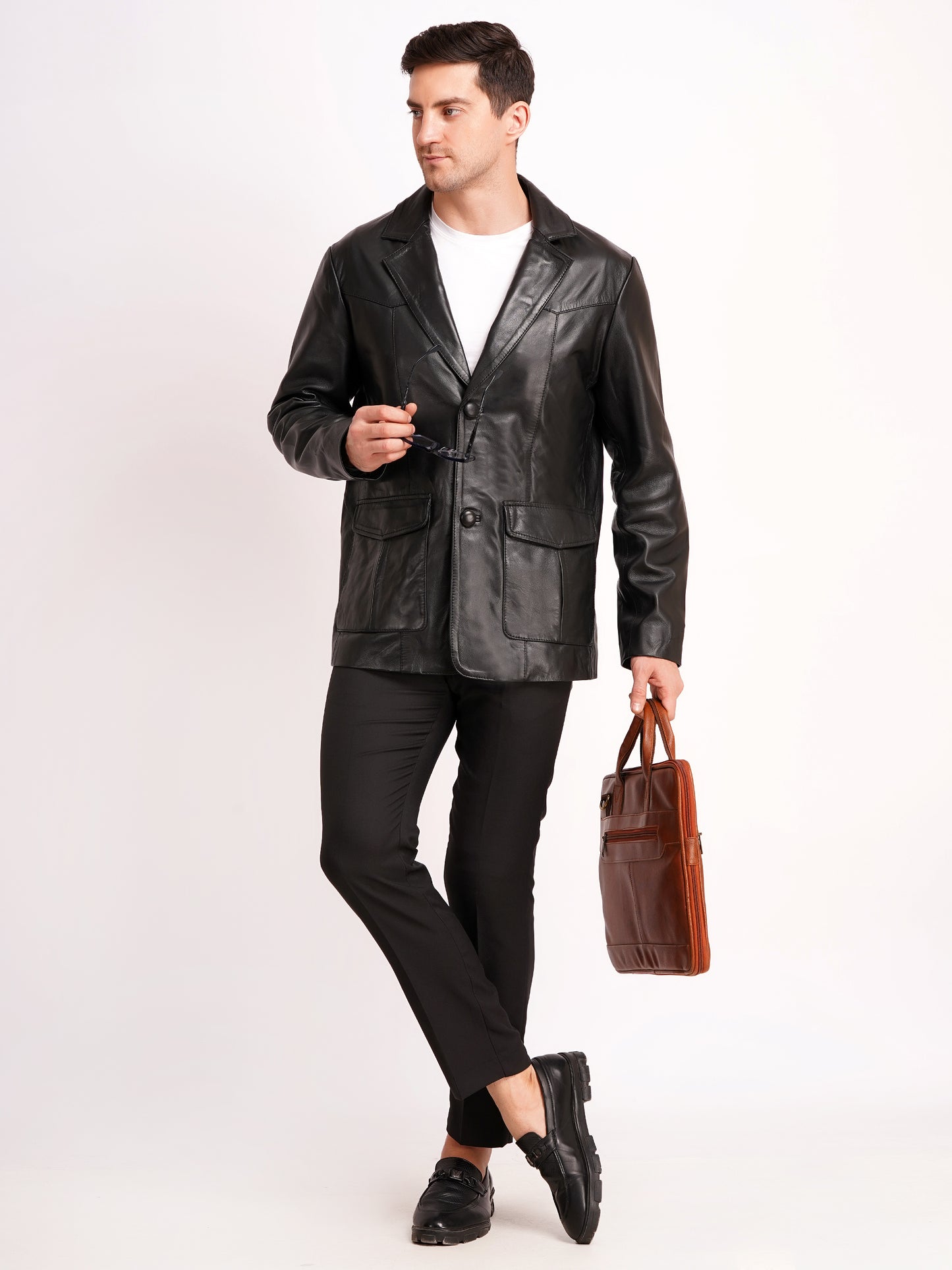 100% Leather Mens Normal Blazer | MX 4