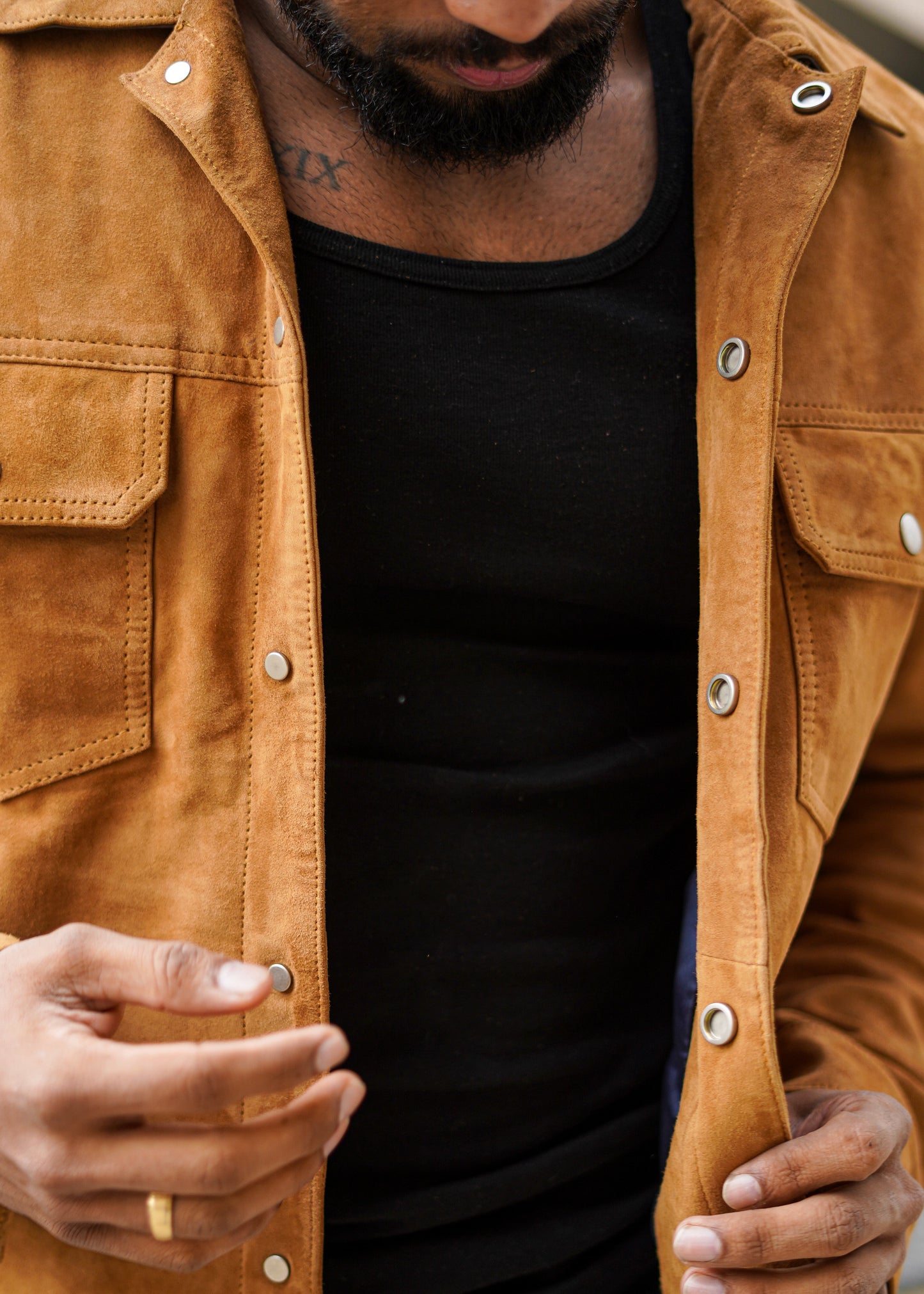 100% Leather Italian suede Trucker Jacket | MX 112